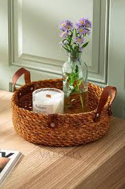 تصویر 1 از سبد حصیری دسته چرم در اندازه‌ های کوچک و بزرگ